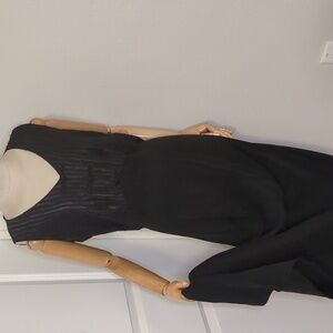 Vintage 90s MZM Sport Dress Black Stripe Frog Closure Formal Cocktail  SZ 10